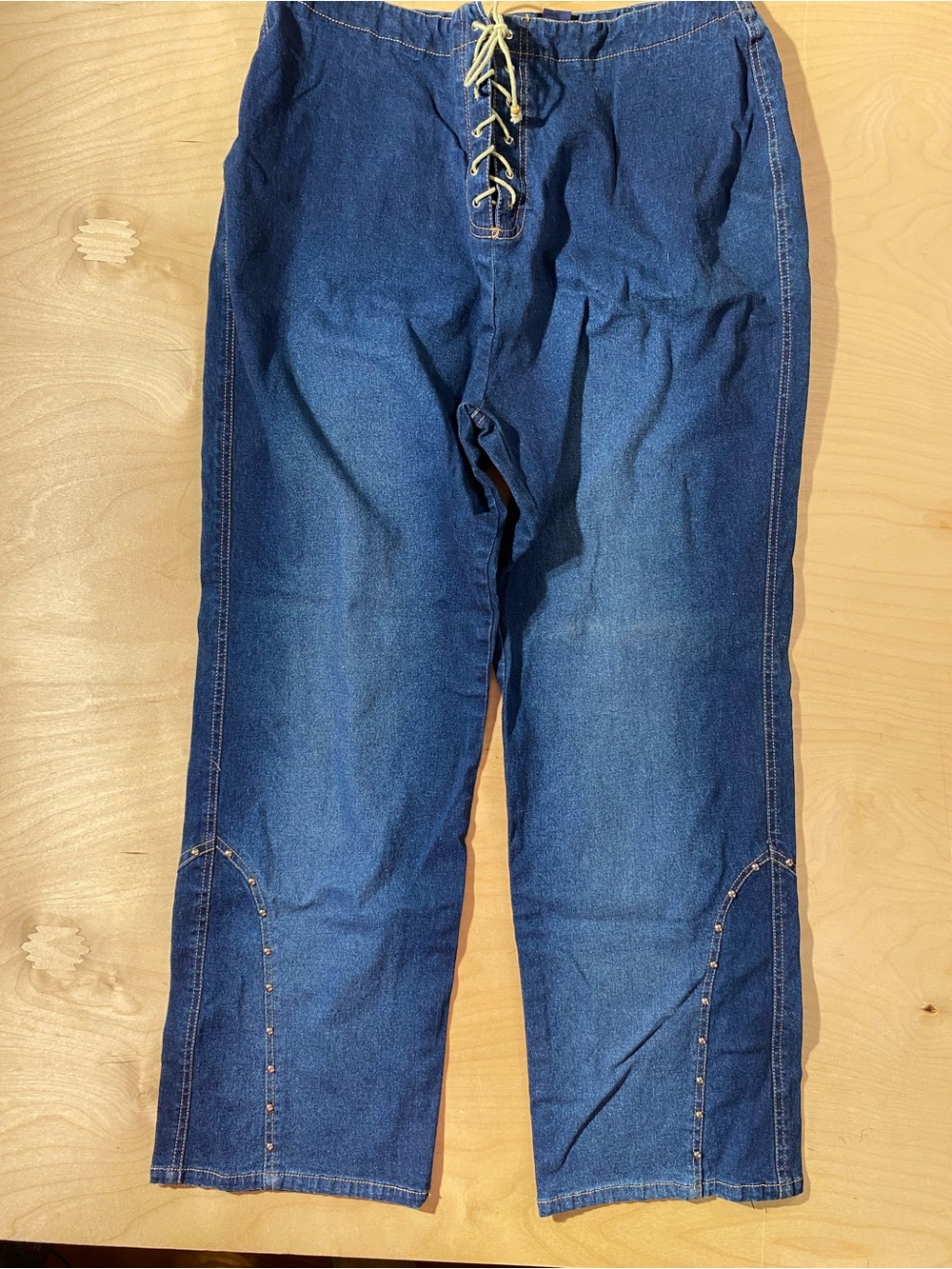 The Blues Dark Blue Denim Jeans with Lace-Up Waist 22 (SC)